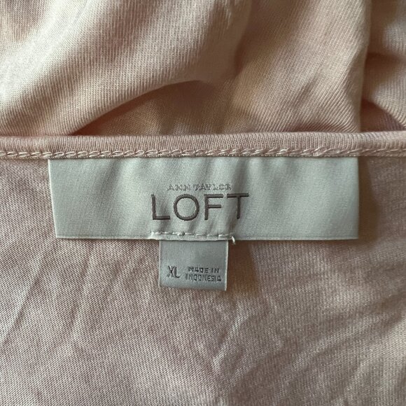 Ann Taylor LOFT Mixed Media Top Blouse - Peach - Size XL - Picture 7 of 9